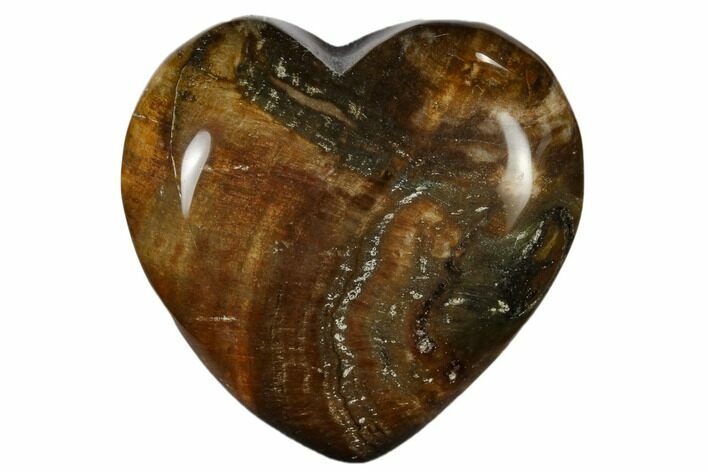 Polished, Triassic Petrified Wood Heart - Madagascar #115524